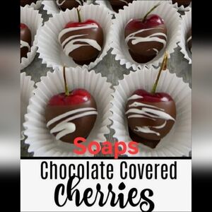 Back In Glycerin Soap! Hand Crafted Chocolate Cherry 10 Pack & Soap Saver Bag